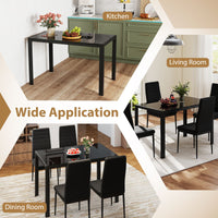 120 CM Modern Dining Table for 4 Rectangular Kitchen Table with Glass Tabletop