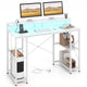 Giantex 120cm Computer Desk with Charging Station and LED Lights