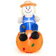 120cm Fall Inflatable Decoration Scarecrow Sitting on Pumpkin for Holiday Decor