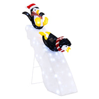 120cm Lighted Penguin Ice Skating Decor with LED Lights for Yard