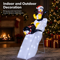 120cm Lighted Penguin Ice Skating Decor with LED Lights for Yard