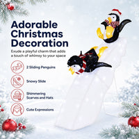 120cm Lighted Penguin Ice Skating Decor with LED Lights for Yard