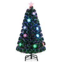 90/120/150cm Pre-Lit Fiber Optic Christmas Tree with 85/125/170 PVC Tips for Holiday Decor