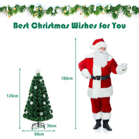 90/120/150cm Pre-Lit Fiber Optic Christmas Tree with 85/125/170 PVC Tips for Holiday Decor