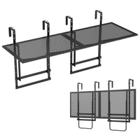 121 cm Balcony Railing Table with 5-Level Adjustable Height for Round Square Railing