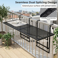 121 cm Balcony Railing Table with 5-Level Adjustable Height for Round Square Railing