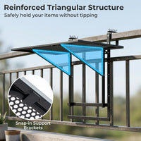 121 cm Balcony Railing Table with 5-Level Adjustable Height for Round Square Railing