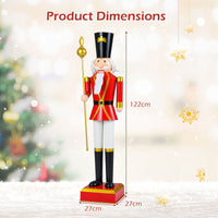 83cm/122cm Christmas Nutcracker Xmas Nutcracker Figure with High Hat and Beautiful Scepter
