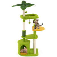 122CM Palm Cat Tree with Self Groomer and Scratching Posts