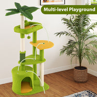 122CM Palm Cat Tree with Self Groomer and Scratching Posts
