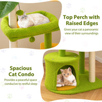 122CM Palm Cat Tree with Self Groomer and Scratching Posts