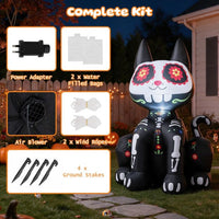 Giantex 123cm Day of the Dead Inflatable Skull Cat with LED Light