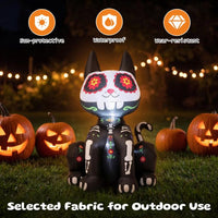 Giantex 123cm Day of the Dead Inflatable Skull Cat with LED Light