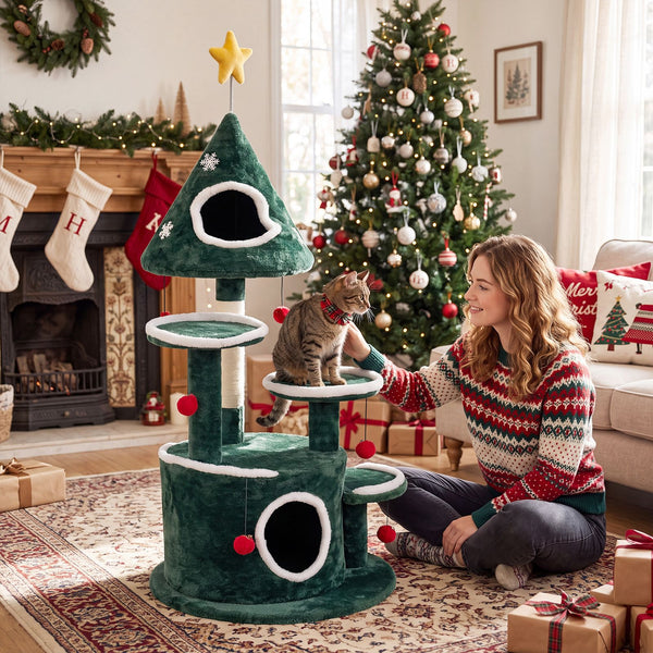 127 cm Christmas Cat Tree with 2 Condos
