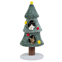 127 cm Christmas Cat Tree with 2 Condos and Scratching Post Holiday Pet Furniture
