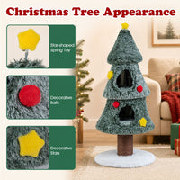 127 cm Christmas Cat Tree with 2 Condos and Scratching Post Holiday Pet Furniture