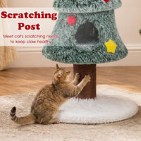 127 cm Christmas Cat Tree with 2 Condos and Scratching Post Holiday Pet Furniture