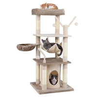 127 cm Tall Cat Tree with Scratching Post for Indoor Felines
