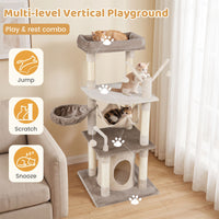 127 cm Tall Cat Tree with Scratching Post for Indoor Felines