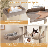 127 cm Tall Cat Tree with Scratching Post for Indoor Felines