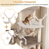 127 cm Tall Cat Tree with Scratching Post for Indoor Felines
