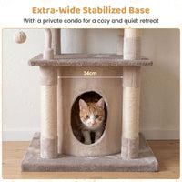 127 cm Tall Cat Tree with Scratching Post for Indoor Felines