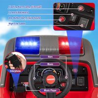 12V Kids Ride on Fire Truck with Parent Remote Control with Water Gun