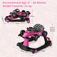 4-in-1 Baby Walker, Foldable Baby Activity Walker