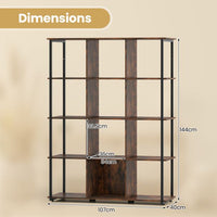 12-Cube Tall Freestanding Bookcase with 2 Anti-tipping Kits