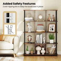 12-Cube Tall Freestanding Bookcase with 2 Anti-tipping Kits
