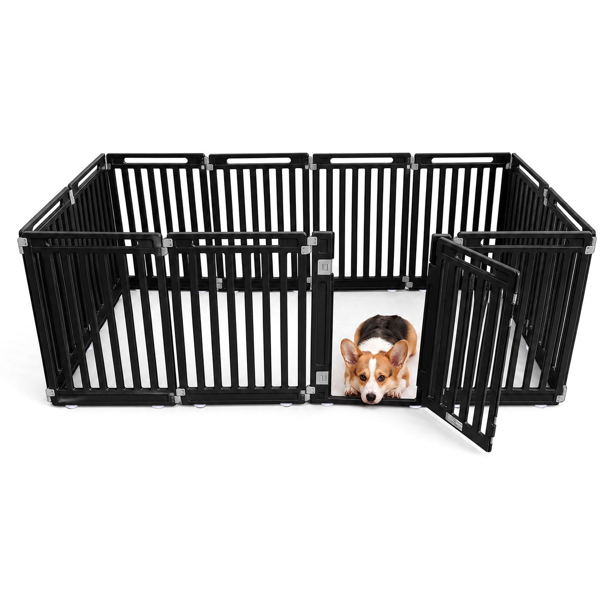 Indoor Outdoor Dog Playpen 81cm Height with Door Lock for Small Medium Pets