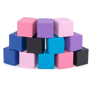 Foam Building Blocks, 12-Piece 14 CM Stacking Climbing Foam Cubes Play Set for Kids