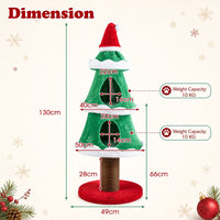 130cm Christmas Cat Tree for Indoor Cats