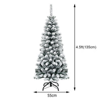 Slim Snow Flocked Christmas Tree for Home Decoration & Gift