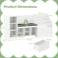4-in-1 Standing Toy Organizer w/ Removable Seat Cushion