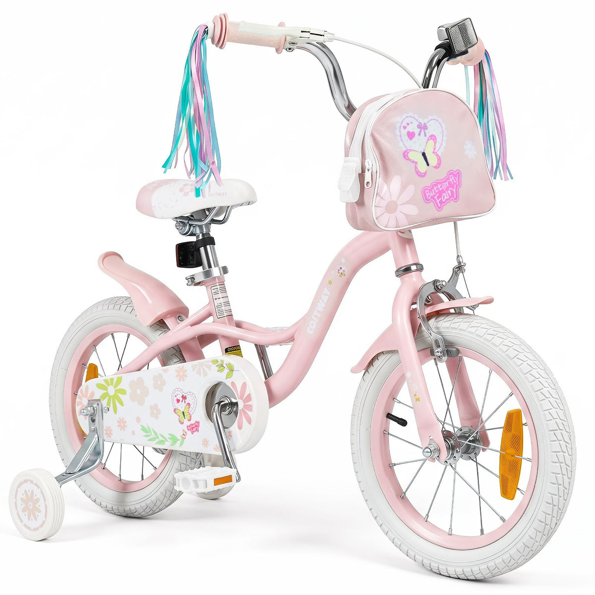 14/16 Inch Girls Bike with Front Bag and Streamers for 3-5/4-7 Years Old Item No: 29530738