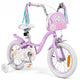 14/16 Inch Girls Bike with Front Bag and Streamers for 3-5/4-7 Years Old
