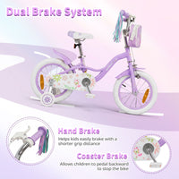 14/16 Inch Girls Bike with Front Bag and Streamers for 3-5/4-7 Years Old Item No: 29530738