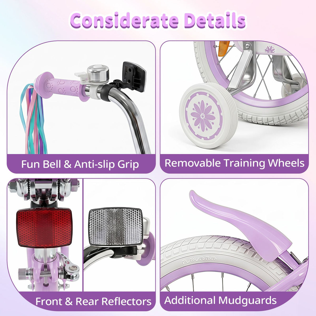 14/16 Inch Girls Bike with Front Bag and Streamers for 3-5/4-7 Years Old Item No: 29530738