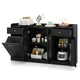 140 cm Large Buffet Cabinet with 2 Glass Doors