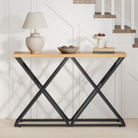 140cm Farmhouse Console Table with Geometric Metal Base