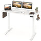 140x60cm Electric Standing Desk with 3 Memory Heights and LED Panel for Office