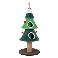 142cm Christmas Cat Tree with 2 Condos and Thick Jute Scratching Post