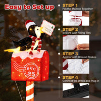 146cm Christmas Lighted Penguin on Mailbox with 100 LED Warm White Lights for Decoration