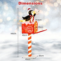 146cm Christmas Lighted Penguin on Mailbox with 100 LED Warm White Lights for Decoration