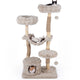 147cm Cat Tree Tower with Cave Hammock and 3 Platforms for Cats