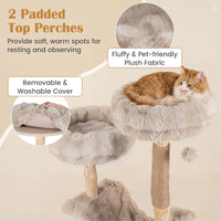 147cm Cat Tree Tower with Cave Hammock and 3 Platforms for Cats