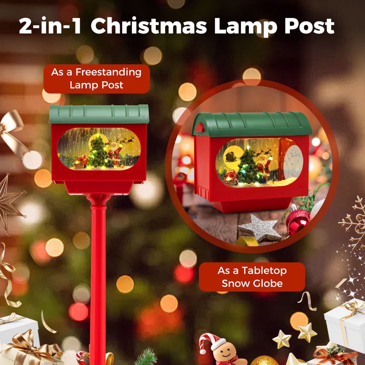 148 CM Musical Christmas Street Lamp Christmas Lights