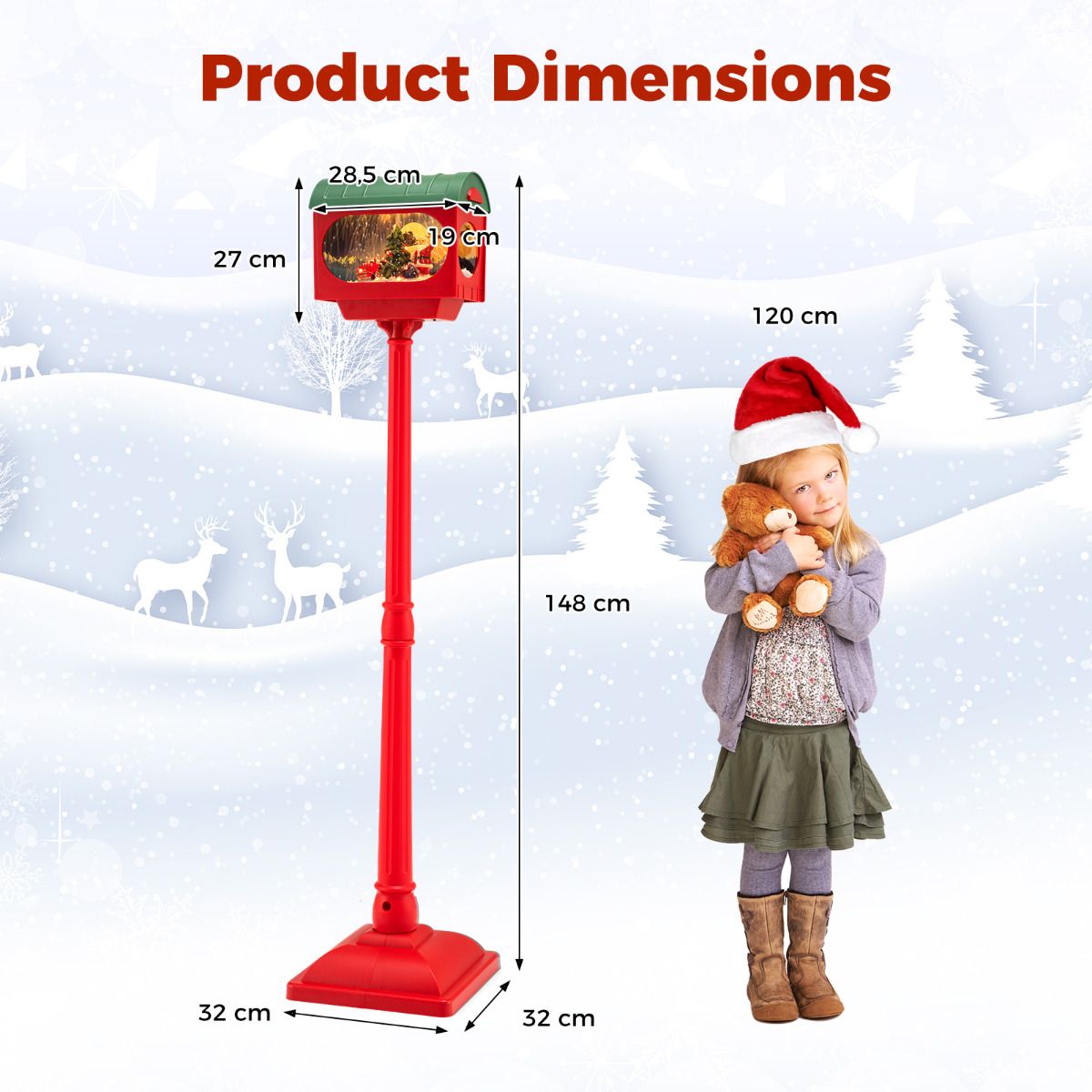 148 CM Musical Christmas Street Lamp Christmas Lights
