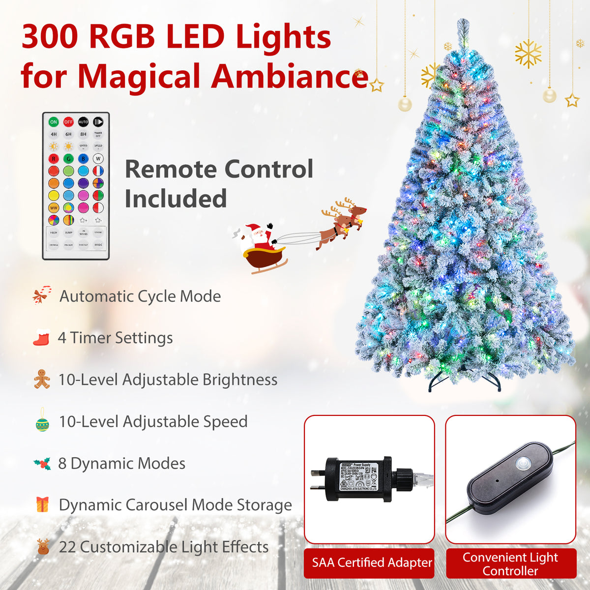 Smart RGB Pencil Christmas Tree with APP Remote and Music Sync for Holiday